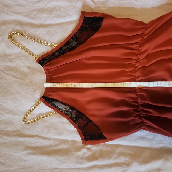 💥2/$40💥 Eunishop High Low Dress w/ Gold Chain Straps - Picture 10 of 14